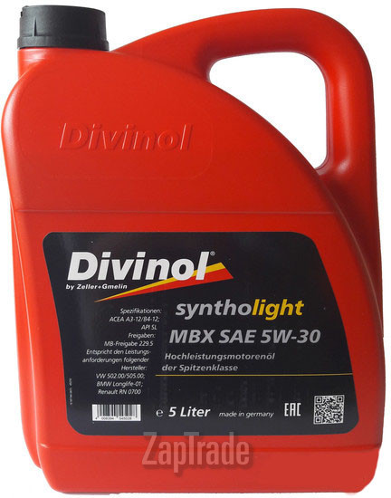 Купить моторное масло Divinol Syntholight MBX 5W-30 Синтетическое | Артикул 49210-K007