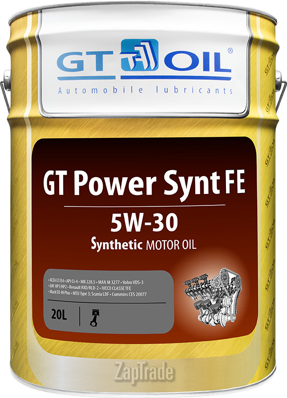 Купить моторное масло Gt oil GT Power Synt FE Синтетическое | Артикул 8809059408025