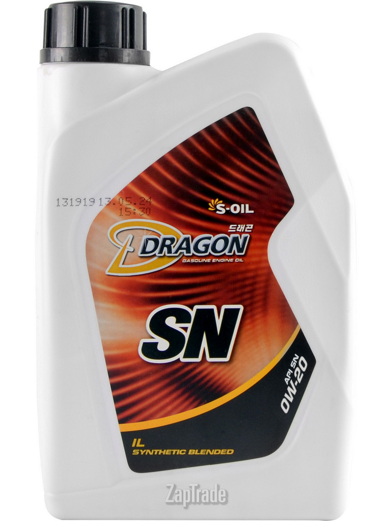 Купить моторное масло S-oil DRAGON SN Полусинтетическое | Артикул DSN0W20_01