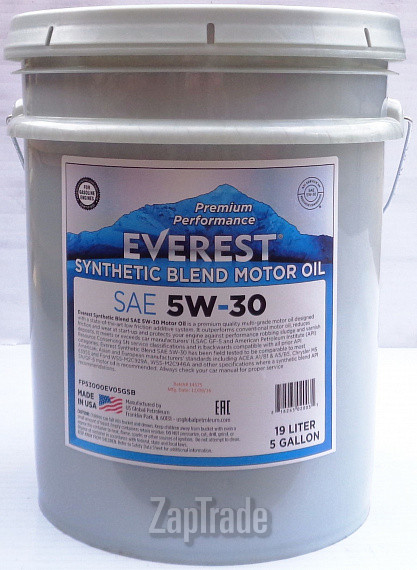 Купить моторное масло Everest Synthetic Blend Полусинтетическое | Артикул FP53000EV19LSB