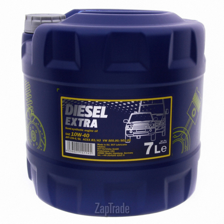 Купить моторное масло Mannol DIESEL EXTRA (MN7504-7) Полусинтетическое | Артикул 4036021141145