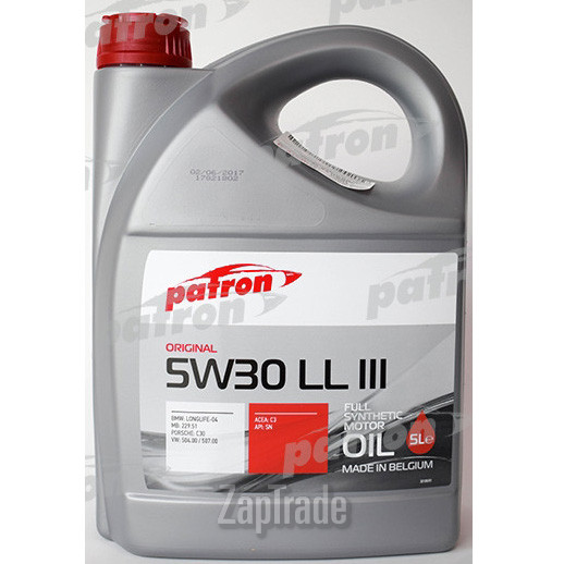 Купить моторное масло Patron ORIGINAL LL III Синтетическое | Артикул 5W30 LL III 5L ORIGINAL