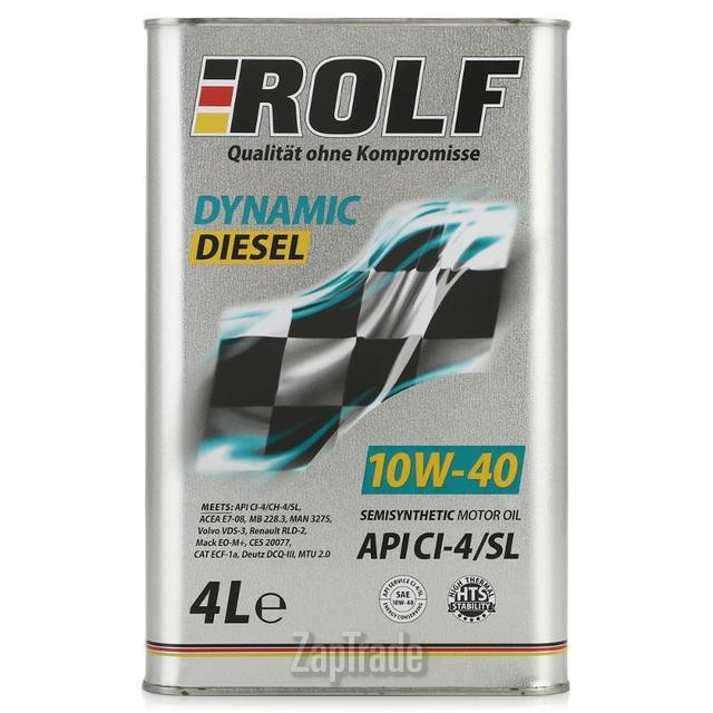 Купить моторное масло Rolf Dynamic Diesel SAE 10w-40. API CI-4/SL Полусинтетическое | Артикул 107293