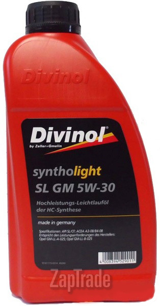 Купить моторное масло Divinol Syntholight SL GM 5W-30 Синтетическое | Артикул 49240-C069