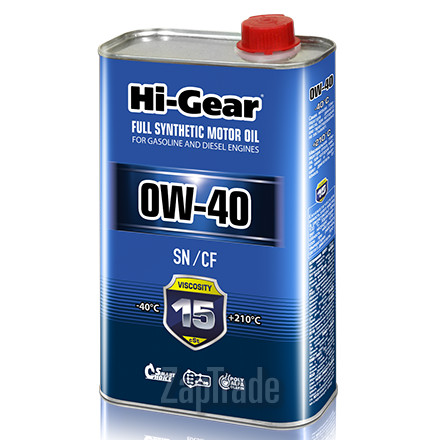 Купить моторное масло Hi-gear SAE 0W-40 API SN/CF Синтетическое | Артикул HG0040