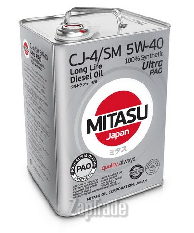 Купить моторное масло Mitasu ULTRA DIESEL CJ-4/SM 5W40 Синтетическое | Артикул MJ2116