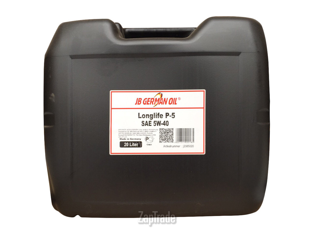 Купить моторное масло Jb german oil Longlife P5 5W-40 Синтетическое | Артикул 4027311002185