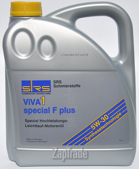 Купить моторное масло Srs VIVA 1 Special F Plus 5W-30 Синтетическое | Артикул 4564