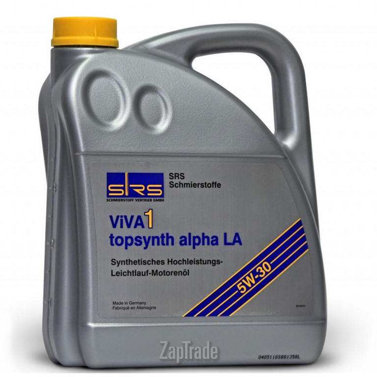 Купить моторное масло Srs VIVA 1 topsynth alpha LA 5W-30 Синтетическое | Артикул 4033885000540