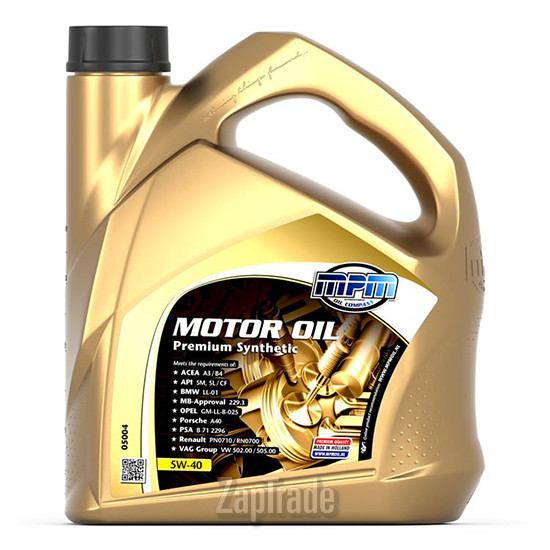Купить моторное масло Mpm oil Premium Synthetic Синтетическое | Артикул 05004