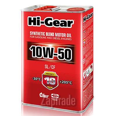 Купить моторное масло Hi-gear SAE 10W-50 API SL/CF Полусинтетическое | Артикул HG1154