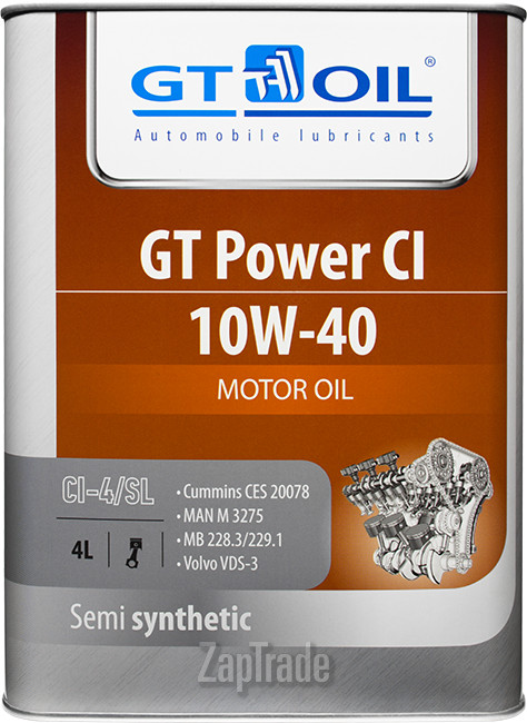 Купить моторное масло Gt oil GT Power CI Полусинтетическое | Артикул 8809059407523