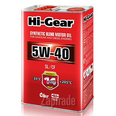 Купить моторное масло Hi-gear SAE 5W-40 API SL/CF Полусинтетическое | Артикул HG1144