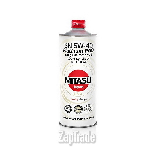Купить моторное масло Mitasu PLATINUM PAO 5W-40 Синтетическое | Артикул MJ1121