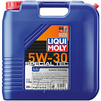 Купить моторное масло Liqui moly НС-Special Tec LL 5W-30 Синтетическое | Артикул 1194