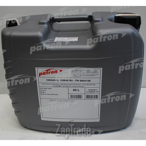 Купить моторное масло Patron ORIGINAL B4 Полусинтетическое | Артикул 10W40 B4 20L ORIGINAL