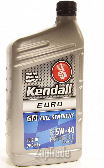 Купить моторное масло Kendall GT-1 Full Synthetic (European Formula) 5W-40 Синтетическое | Артикул 1060743