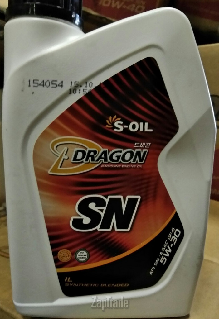 Купить моторное масло S-oil DRAGON SN Полусинтетическое | Артикул DSN5W30_01