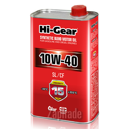 Купить моторное масло Hi-gear SAE 10W-40 API SL/CF Полусинтетическое | Артикул HG1110