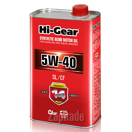 Купить моторное масло Hi-gear SAE 5W-40 API SL/CF Полусинтетическое | Артикул HG1140