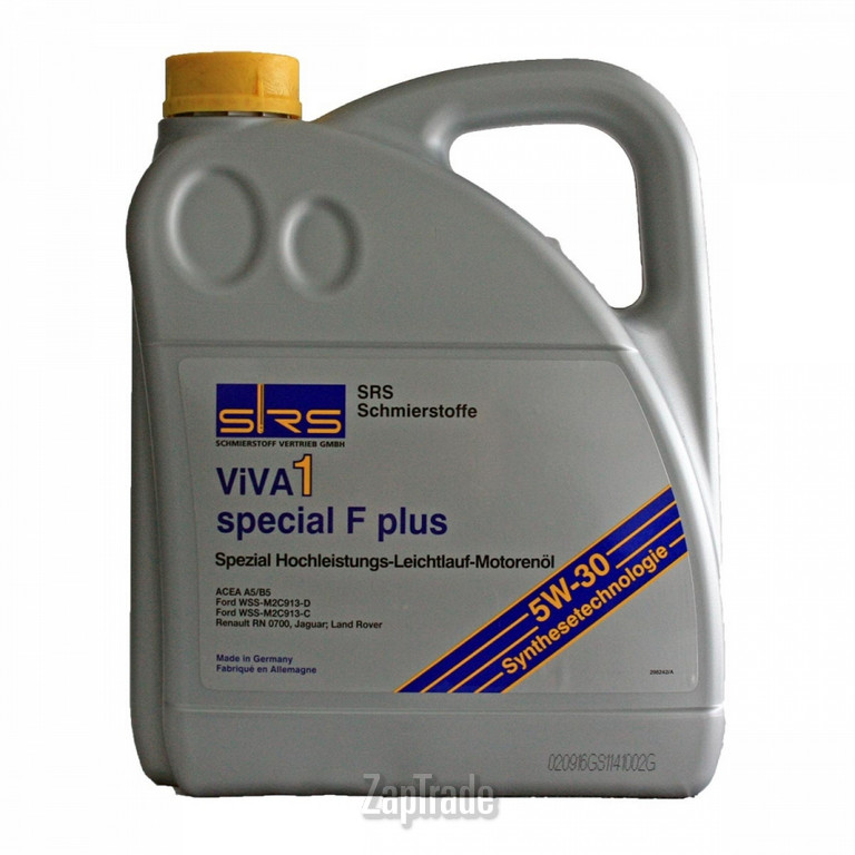 Купить моторное масло Srs VIVA 1 Special F Plus 5W-30 Синтетическое | Артикул 4033885001400