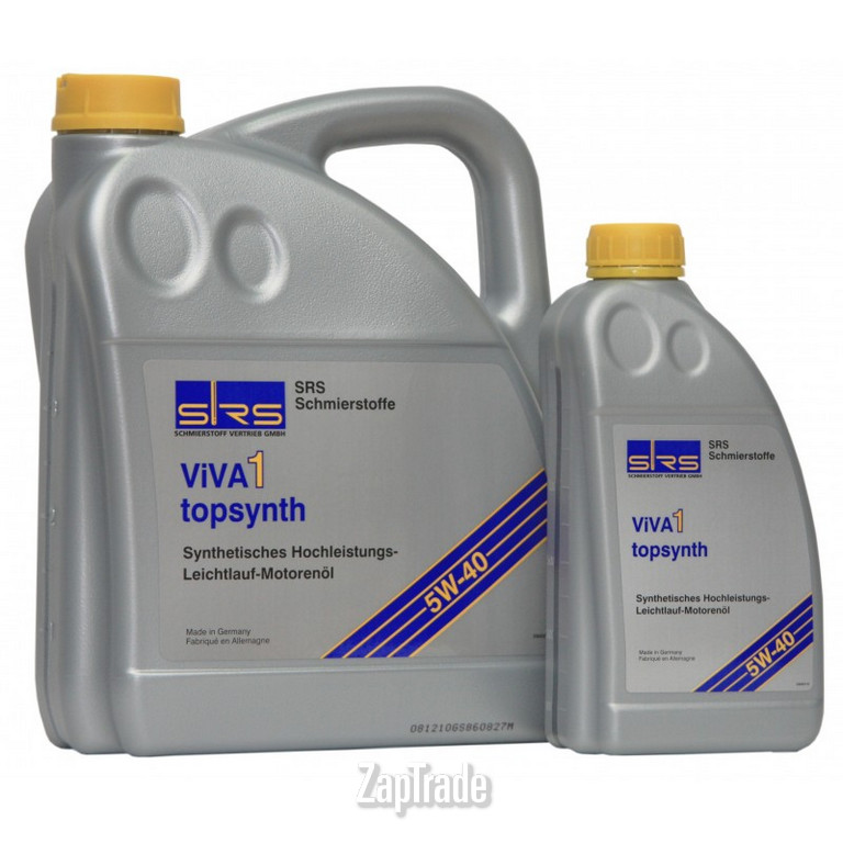 Купить моторное масло Srs VIVA 1 topsynth 5W-40 Синтетическое | Артикул 4033885000458