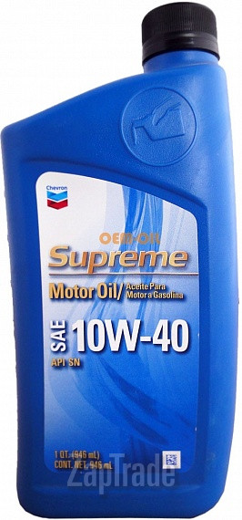 Купить моторное масло Chevron Supreme Motor Oil 10W-40 Полусинтетическое | Артикул 220059719