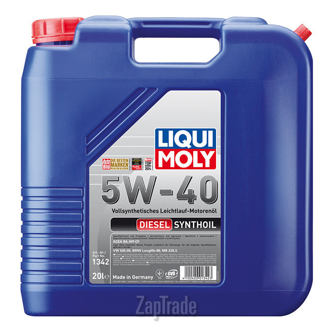 Купить моторное масло Liqui moly Diesel Synthoil Синтетическое | Артикул 1342