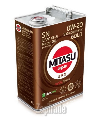 Купить моторное масло Mitasu GOLD 0W-20 Синтетическое | Артикул MJ1024