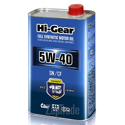 Купить моторное масло Hi-gear SAE 5W-40 API SN/CF Синтетическое | Артикул HG0540