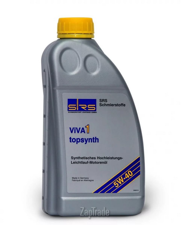 Купить моторное масло Srs VIVA 1 topsynth 5W-40 Синтетическое | Артикул 4033885000441