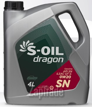 Купить моторное масло S-oil DRAGON SN Полусинтетическое | Артикул DSN0W20_04
