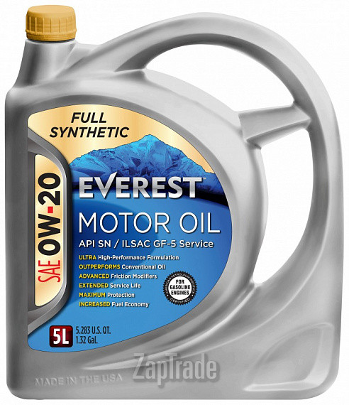 Купить моторное масло Everest Full Synthetic Синтетическое | Артикул FP02000EV05LFS