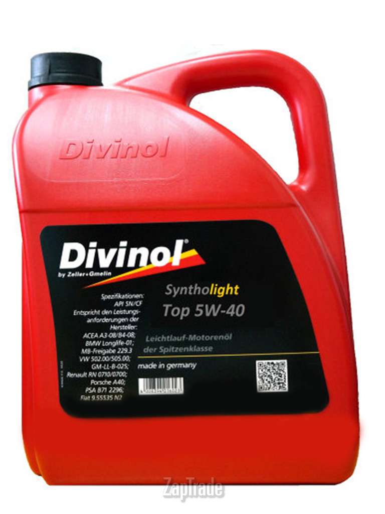 Купить моторное масло Divinol Syntholight Top 5W40 Синтетическое | Артикул 49430-K007