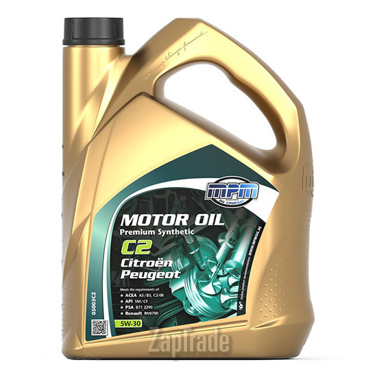 Купить моторное масло Mpm oil Premium Synthetic C2 Citroen / Peugeot Синтетическое | Артикул 05005C2
