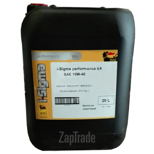 Купить моторное масло Eni I-SIGMA PERFORMANCE Полусинтетическое | Артикул 18423178010357